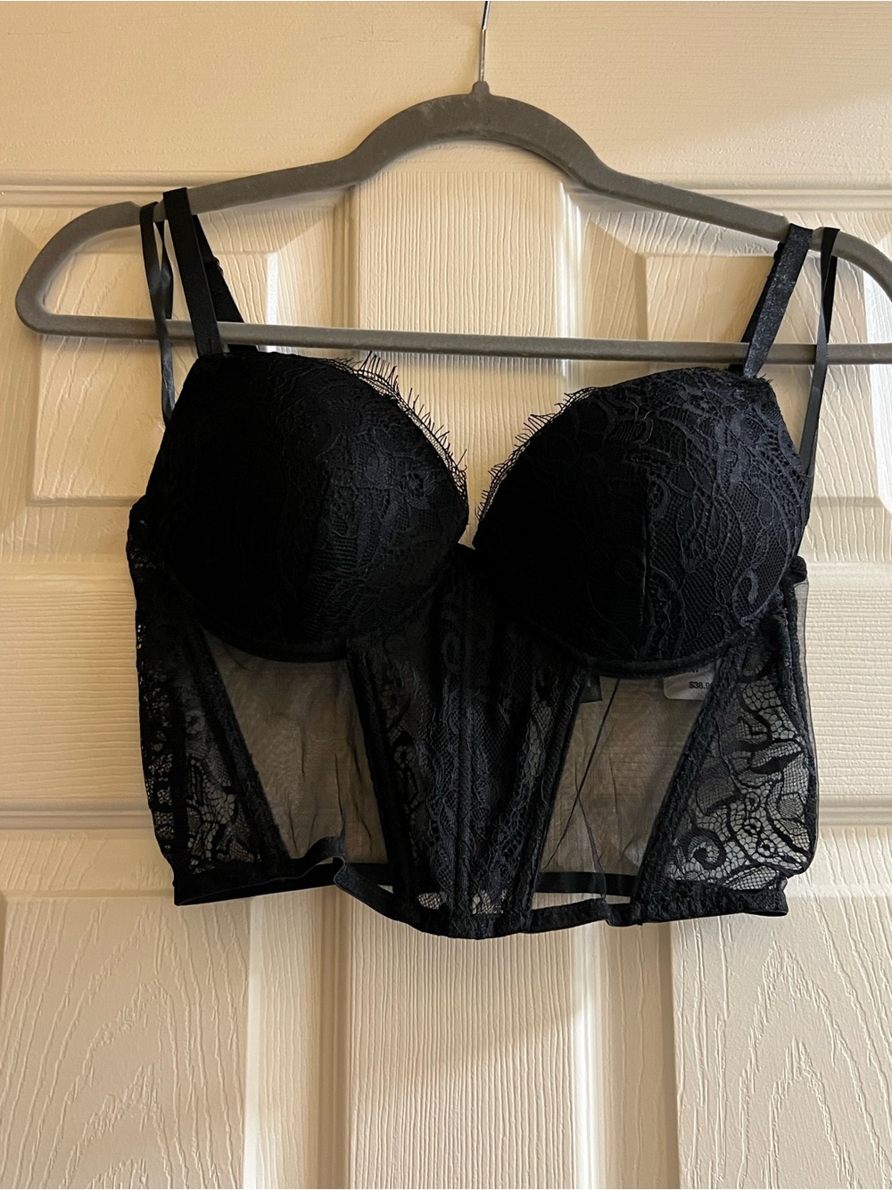NWT Windsor Black Lace Bustier Corset Crop Top Size M